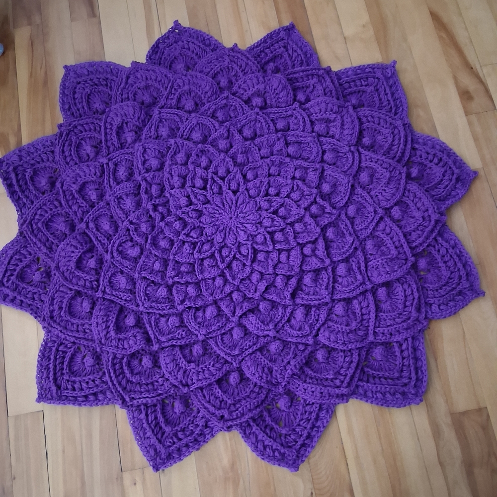 Purple Crochet Door Mat
